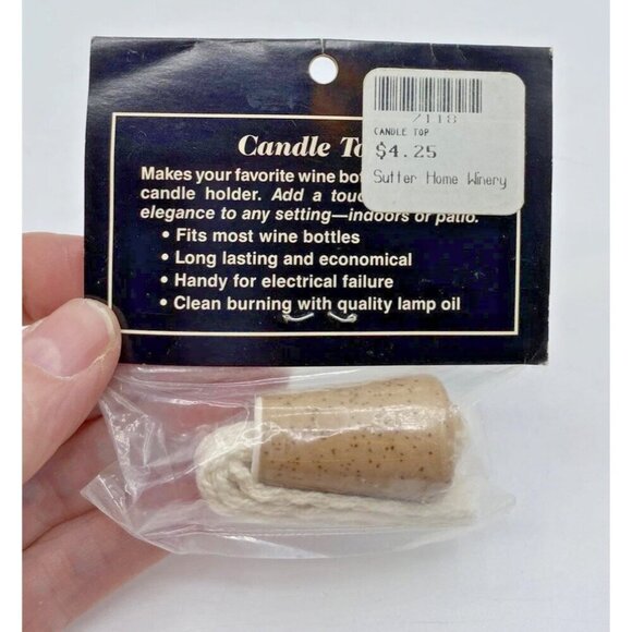 Vtg Candle Tops Wick Holder Wine Bottle Jar Candles Oil Lamp Alcohol Lot 2 NOS - Picture 4 of 13